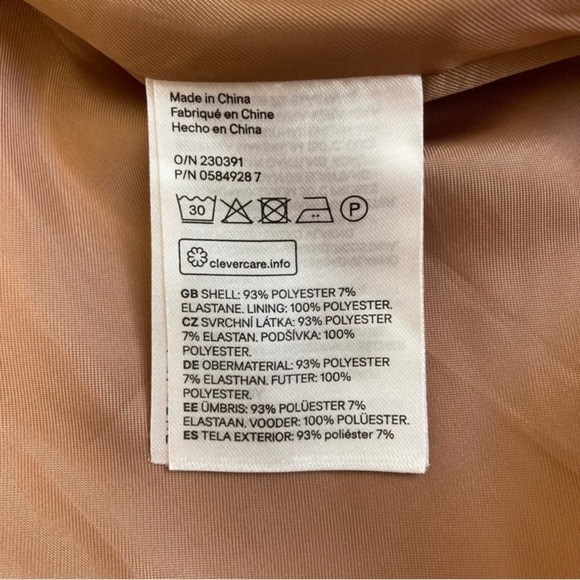 H&M Vivid Coral Red Zip up Bomber Style Minimalist Jacket Preppy Fall Coat Sz 8 - Picture 15 of 16